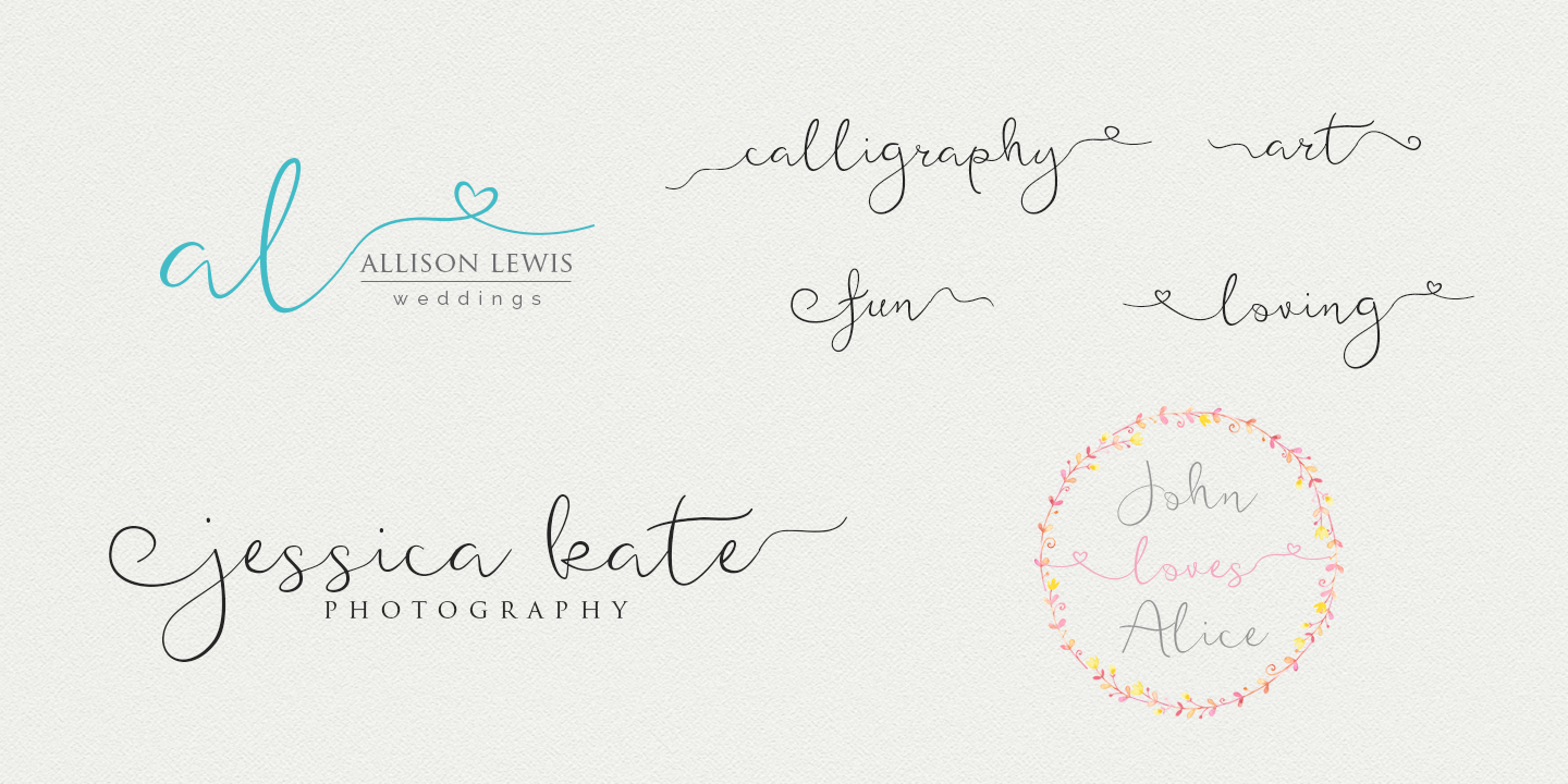 Featherly swashes Font preview